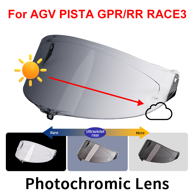 Helmet Full Face - Photochromic Shield Visor Lenses for AGV